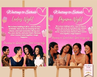 Bord Wachten om uit te ademen, themafeest jaren 90, decoratie Galentine's Day (canvasjabloon)
