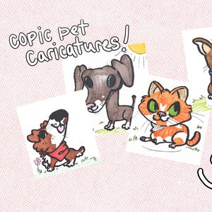 Personalized Caricature Pet Painting, Pet Gift, Pet Painting from Photo, Cartoon Dog Portrait, Cat Illustration, Goofy Caricature