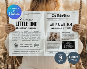 Personalisierte Schwangerschaft Zeitung Vorlage (digitaler Download)