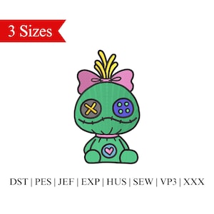 Lilo Puppe Stickmuster, Stickmuster, Stickdatei, Pixie Stickrahmen, Lilo Stickmuster, 3 Größen - Instant Download