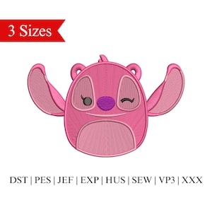 Angel Squish Toy Embroidery Design, Stitch and Angel Embroidery Design, Plushie Machine Embroidery - 3 Sizes - Instant Download
