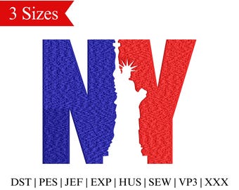 Freiheitsstatue Stickdatei, NY Stickdatei (3 Grössen, Instant Download)