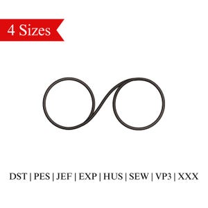 Wicked Elphaba Glasses Embroidery Design: Defying Gravity, Changed for Good (4 Sizes) (Instant Download)