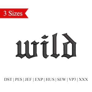 Wild Embroidery Design, Feral Embroidery File, Trendy Hat Embroidery, Adult Humor Embroidery, Funny Embroidery - 3 Sizes - Instant Download