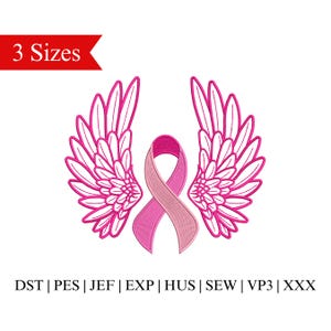 Cancer Awareness Ribbon Machine Embroidery Design, 3 Sizes, Breast Cancer Embroidery Designs, Mini Fill Stitch Ribbon Embroidery Design