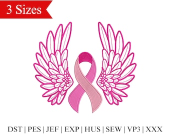 Cancer Awareness Ribbon Machine Embroidery Design, 3 Sizes, Breast Cancer Embroidery Designs, Mini Fill Stitch Ribbon Embroidery Design
