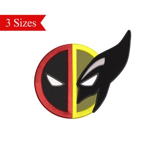 Superhero Embroidery Design: Deadpool & Wolverine (3 Sizes) (Instant Download)