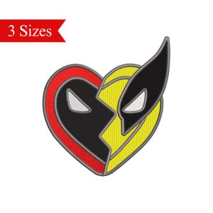 Superhero Heart Machine Embroidery Design: 3 Sizes (Digital Download)