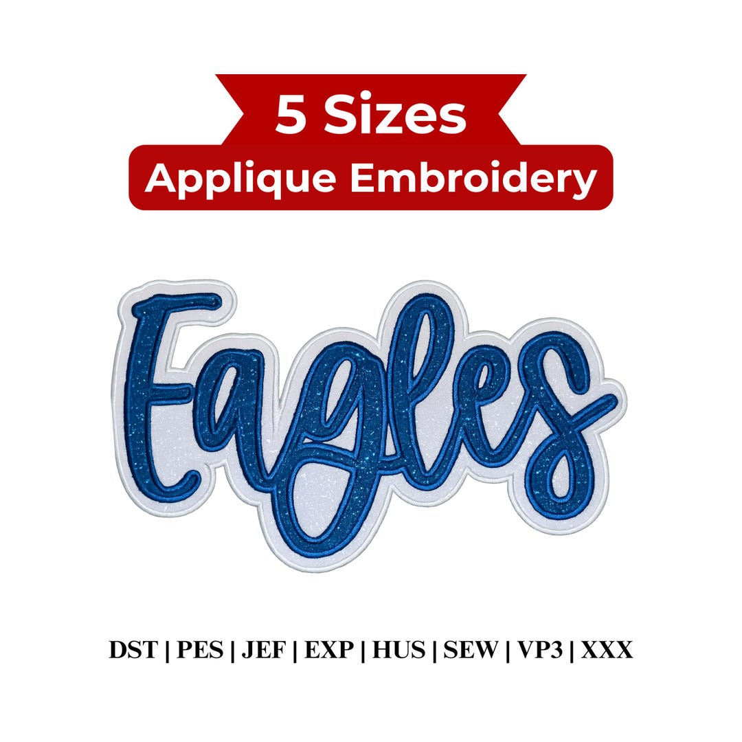 Eagles Embroidery Design, Satin Stitch Outline Eagles Embroidery File ...