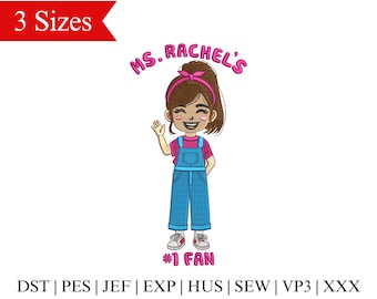 Ms Rachel Stickdatei: Kleinkind #1 Fächer (3 Größen) (Instant Download)