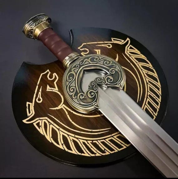 Herugrim Sword of Theoden From Lord Of The Rings with Scabbard & Wall Mount