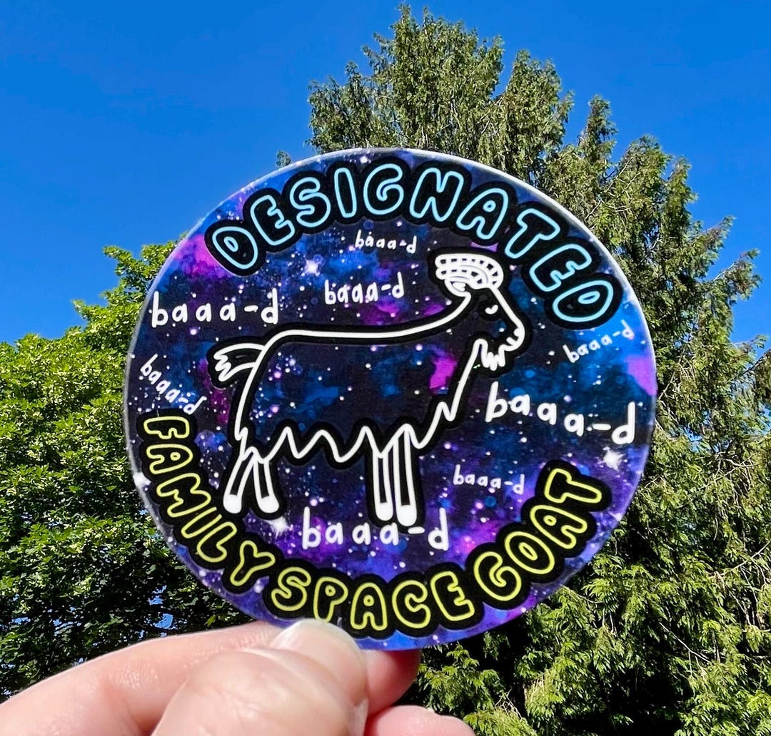 Space Goat Sticker: Neurodivergent Humor, Galaxy Design - Etsy