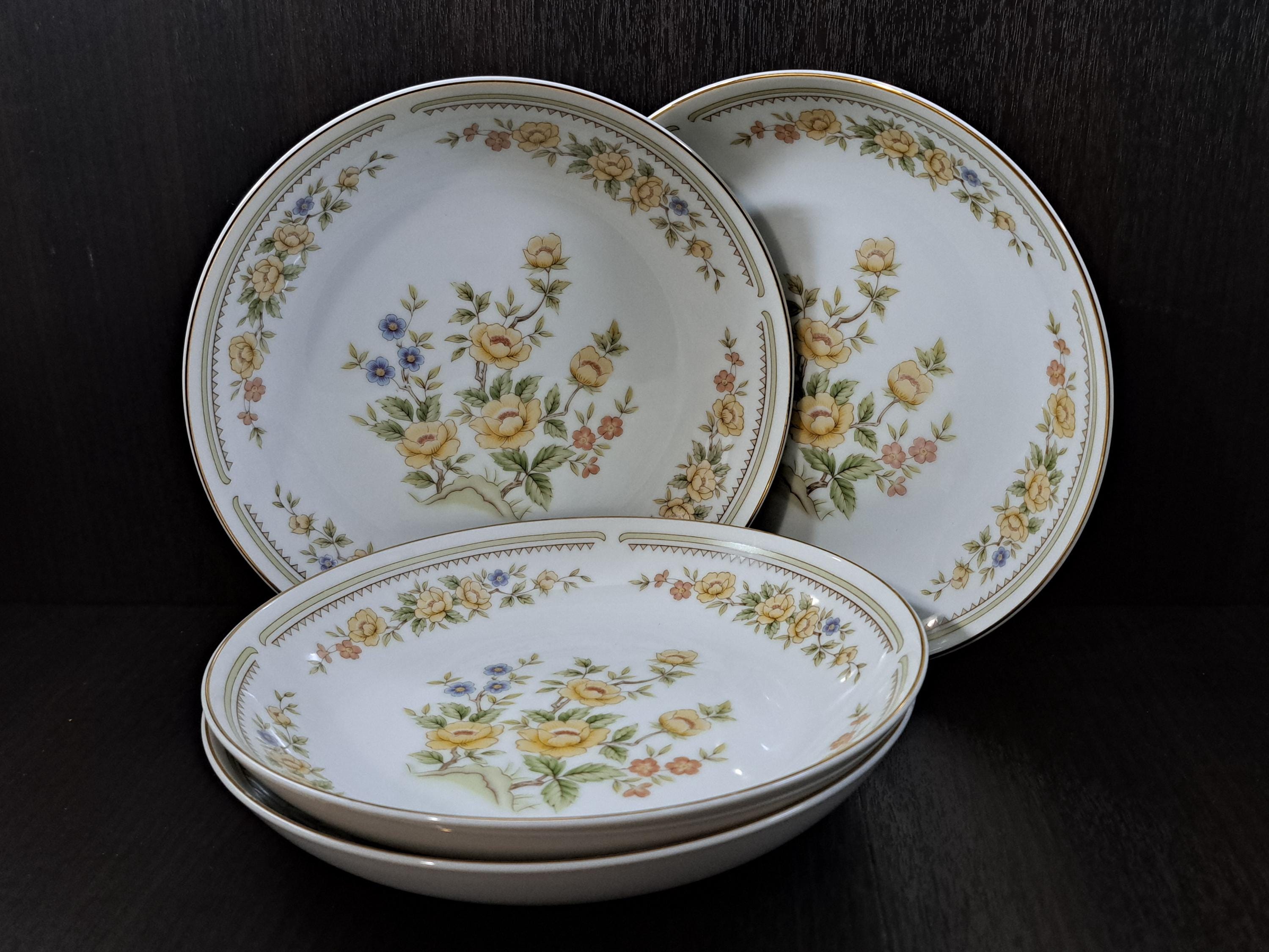 Vintage Rose Garden Four (4) Salad Plates, Montgomery Ward Fine