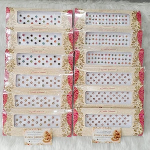 Handmade Bridal Bindi Assortment Pack, Wedding Party Favors (12 Count)