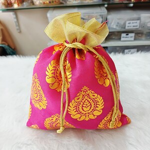 Gota Patti Fabric Potli Bag: Indian Wedding, Return Gift, Dry Fruit Pouch