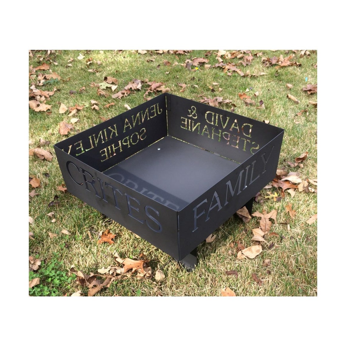 Fire Pit Customized with Family Name and Members Names Etsy