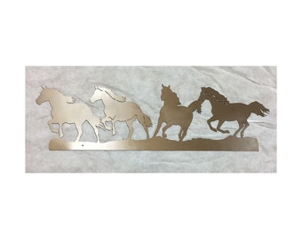 Running Horses Metal Wall Hanging