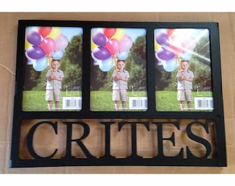 Family Name Frame Display With Three 4 X 6 Frames