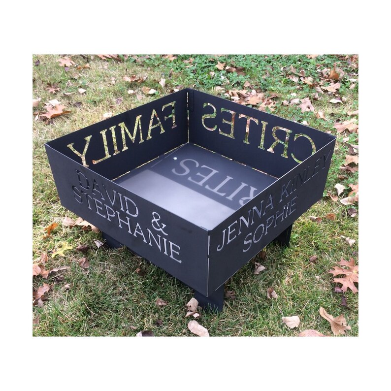 Fire Pit Customized with Family Name and Members Names Etsy