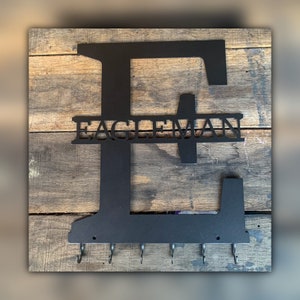 Key Rack, Split Monogram, 12 Inch Wide/6 Hook