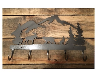 Coat Rack, Mountains, Moose, and Bear