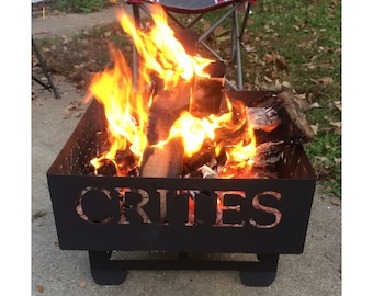 Fire Pit Customized with Names, Words, and Simple Images