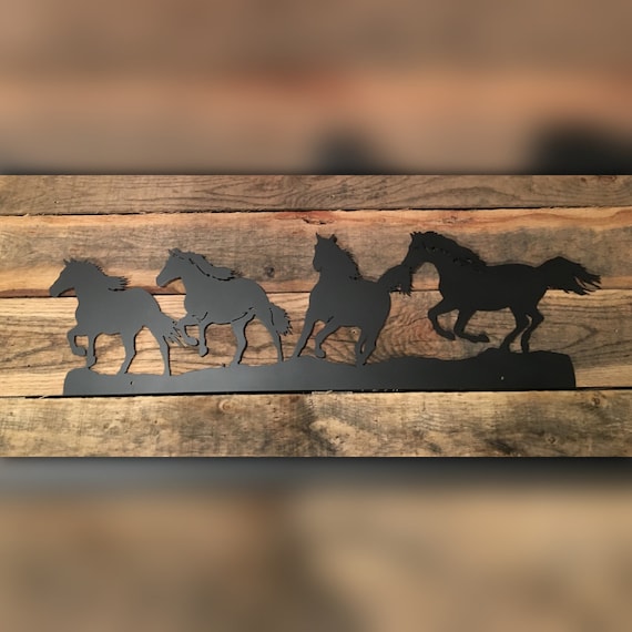 Stamped Metal Running Horses Running Horses Metal Art