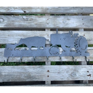 Coat Rack Farm Tractor and Cows, 7 Hook