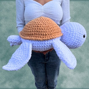 20&quot; Crochet Sea Turtle Plushie, Sea Turtle Crochet Plush, Turtle Amigurumi Stuffed Animal Customizable, stuffed crochet , gifts for kids