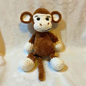 12&quot; Crochet Plush Monkey, Amigurumi Monkey Doll, Monkey plush soft toy, Plushie Monkey, Plush Monkey Toy, Monkey Toy Gift for baby shower