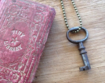 TINY Vintage Key Necklace