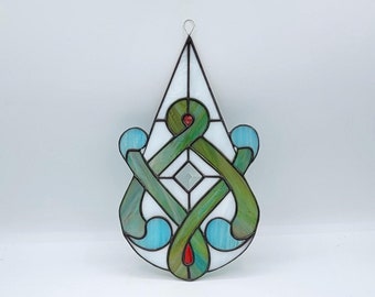 Stained Glass Ribbon Tear Drop Suncatcher