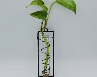 Stained Glass - Hanging Flower Bud Vase or Plant Propagation Holder