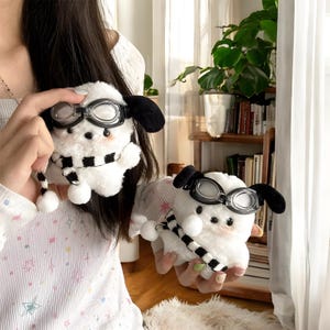 Cartoon Plush Dog AirPods Case – Cute Soft Protective Cover for AirPods 1, 2, 3, 4, Pro, and Pro 2