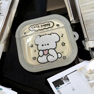 Cute Cartoon Love Bear AirPods Case – Protective Cover with Keychain for AirPods 1, 2, 3, 4, Pro, and Pro 2
