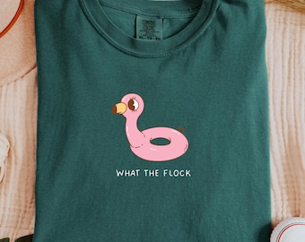 What The Flock Flamingo Shirt | Retro Funny Bird Tee | Vintage Graphic Gift