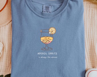 Retro Aperol Spritz Tee | Vintage Cocktail Graphic Shirt | Cozy Summer Bar Gift