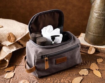 Cosmetic Bag l Men Wash Bag l Canvas l Toiletry Kit l Groomsmen Gift l Dad Gift l Gym l Travel Bag l Christmas Gift l Camping & Outdoor