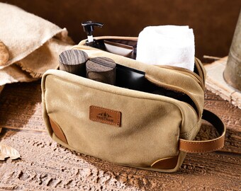 Cosmetic Bag l Men Wash Bag l Canvas l Toiletry Kit l Groomsmen Gift l Dad Gift l Gym l Travel Bag l Christmas Gift l Camping & Outdoor
