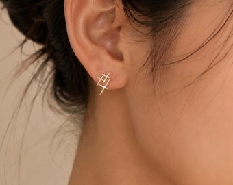 Starburst Cross Stud Earrings for Women