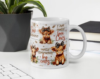 I love Cows - White glossy mug