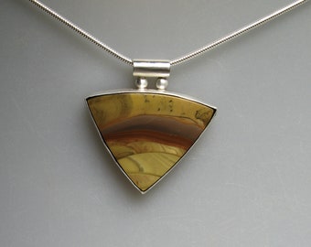 Cherry Creek / Red Creek Jasper Cabochon and Sterling Silver Pendant OOAK