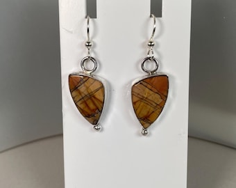 Sterling Silver Artisan Cherry Creek Red Jasper Earrings OOAK
