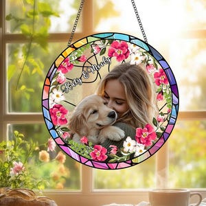 Custom Dog Memorial Suncatcher: Personalized Pet Loss Gift