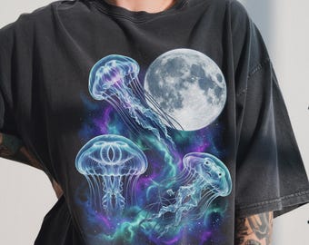 トップス MONTEREY BAY AQUARIUM JELLYFISH T Vintage 1990s Monterey Bay Aquarium Jellyfish T-shirt, Teal Blue