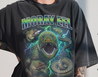 Camiseta vintage de morena, camiseta de rap pirata de los 90, regalo de animales marinos salvajes