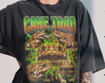 Camiseta vintage de Cane Toad, camiseta de rap pirata de los 90, regalo para amantes de las ranas gigantes.