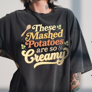 Puré de papas muy cremoso / Camiseta divertida de Acción de Gracias / Regalo retro para amantes de la comida