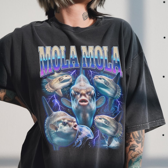 Vintage Mola Sunfish Shirt, 90s Bootleg Rap Tee, Derpy Ocean Fish