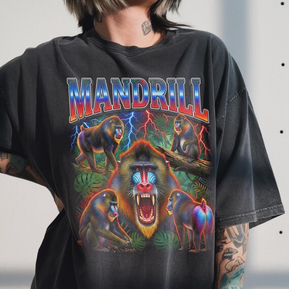 Vintage Mandrill Shirt, 90s Bootleg Rap Tee, Wild Monkey Graphic